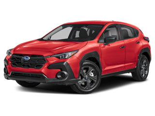 Front 3/4 view of a red Subaru Crosstrek.