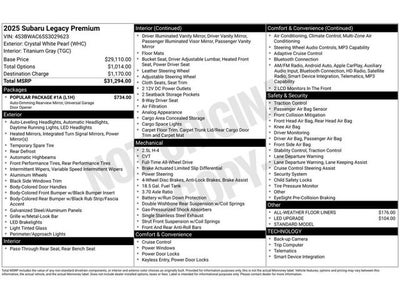 2025 Subaru LEGACY Premium