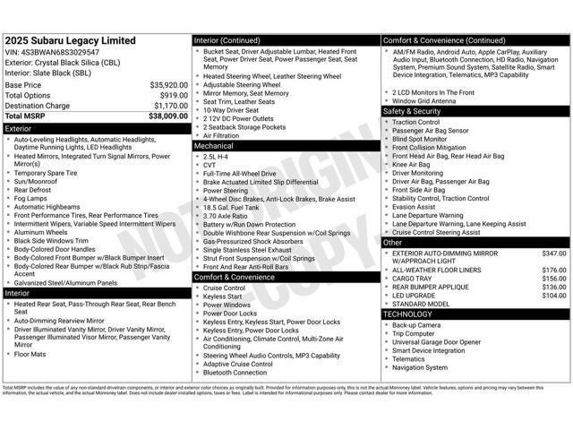 2025 Subaru LEGACY Limited