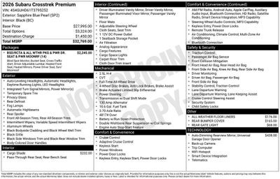 2026 Subaru CROSSTREK Premium