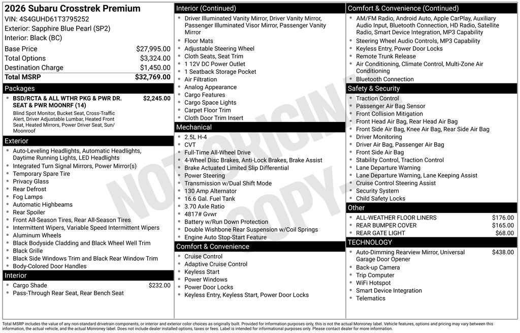 2026 Subaru CROSSTREK Premium