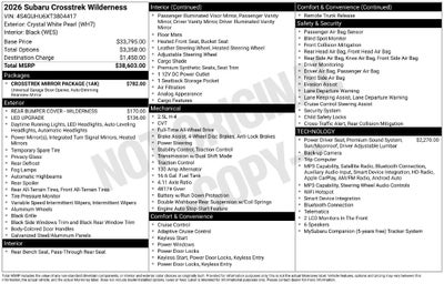 2026 Subaru CROSSTREK Wilderness