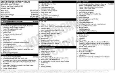 2026 Subaru FORESTER Premium