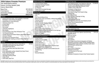 2026 Subaru FORESTER Premium