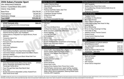 2026 Subaru FORESTER Sport