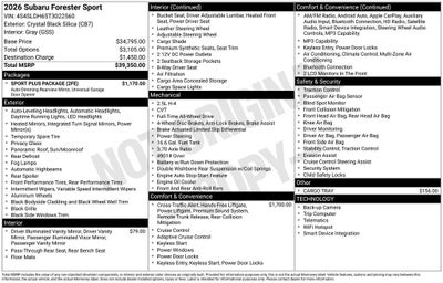2026 Subaru FORESTER Sport