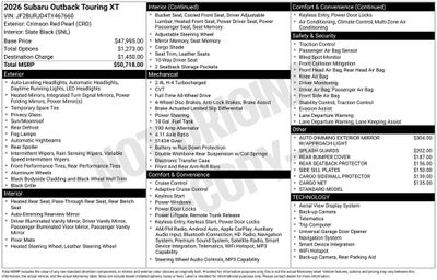 2026 Subaru OUTBACK Touring XT