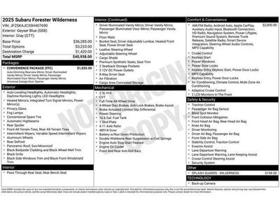 2025 Subaru FORESTER Wilderness