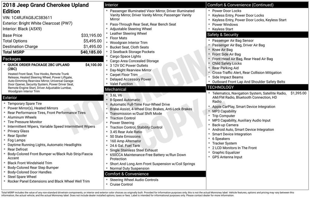2018 Jeep Grand Cherokee Upland Edition