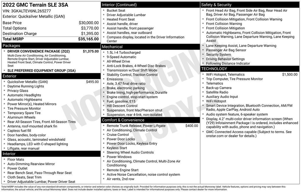 2022 GMC Terrain SLE