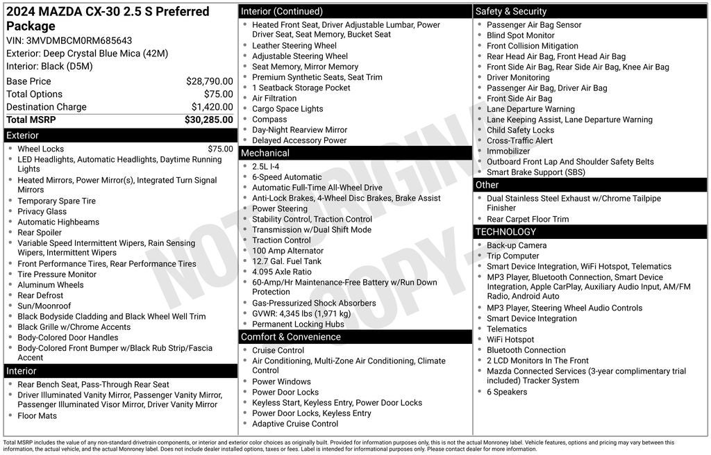 2024 Mazda Mazda CX-30 2.5 S Preferred Package