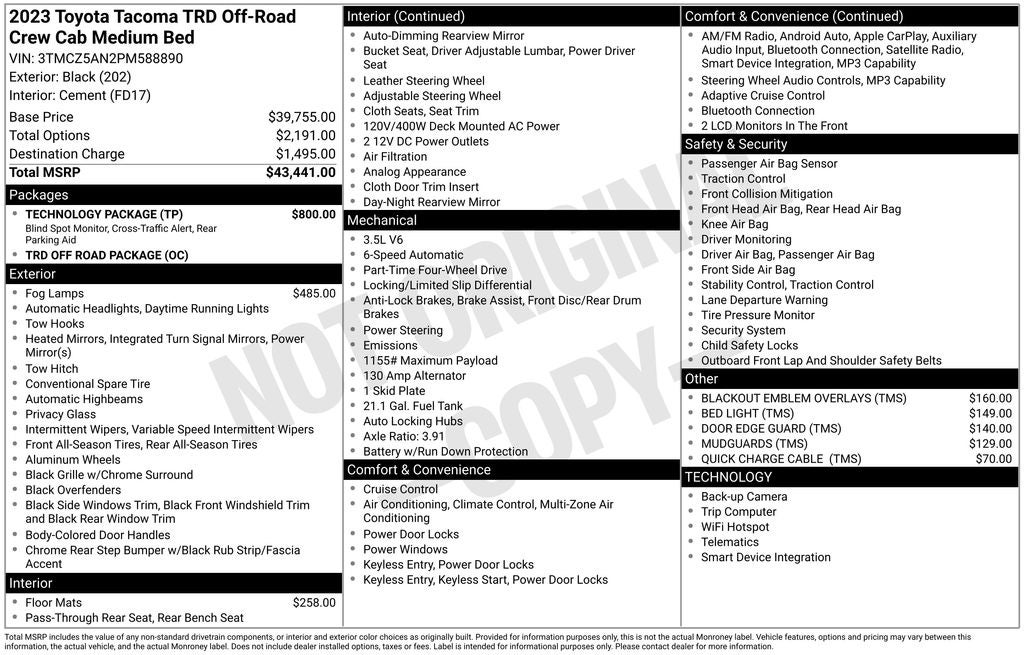 2023 Toyota Tacoma TRD Sport V6
