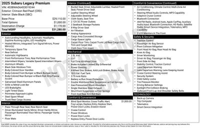 2025 Subaru Legacy Premium