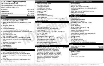 2024 Subaru Legacy Premium