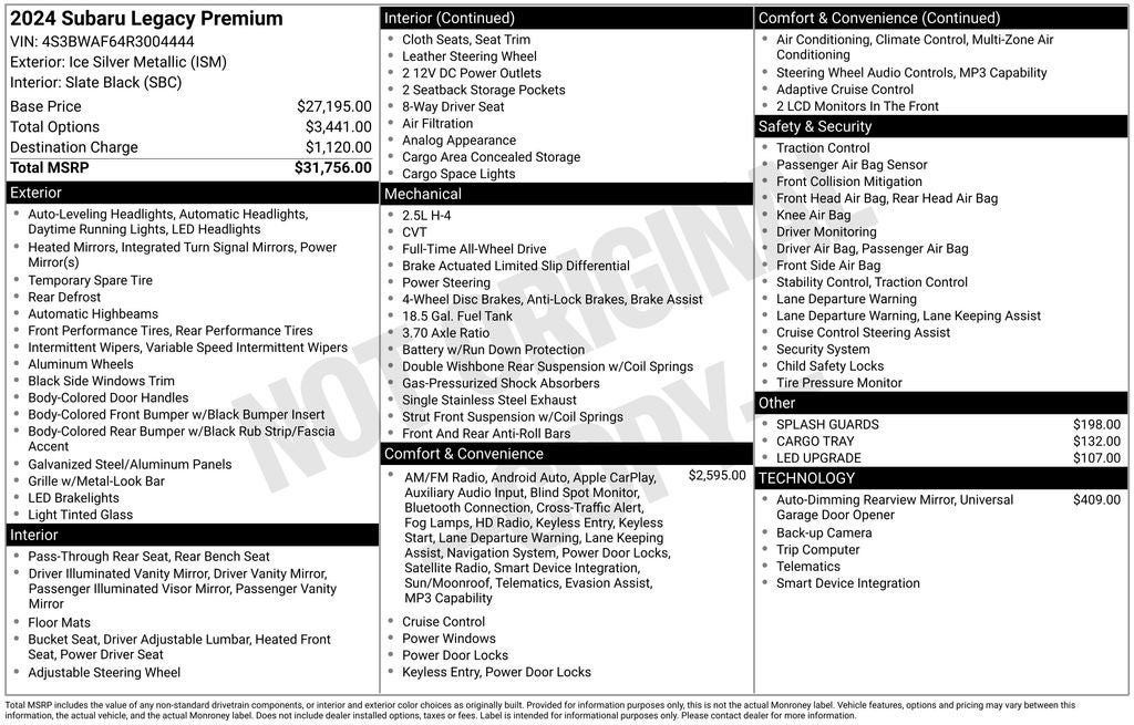 2024 Subaru Legacy Premium