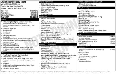 2023 Subaru Legacy Sport