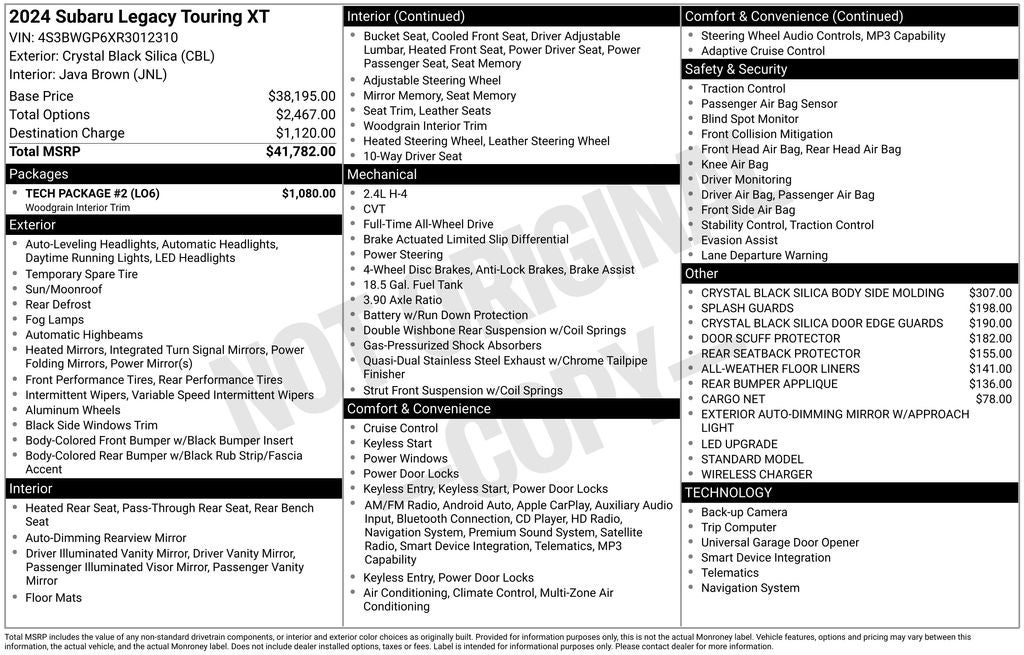 2024 Subaru Legacy Touring XT