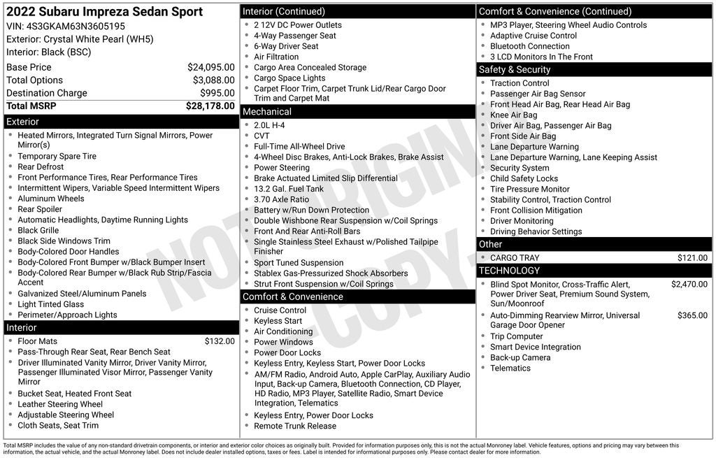 2022 Subaru Impreza Sport