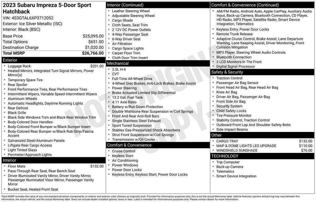 2023 Subaru Impreza Sport