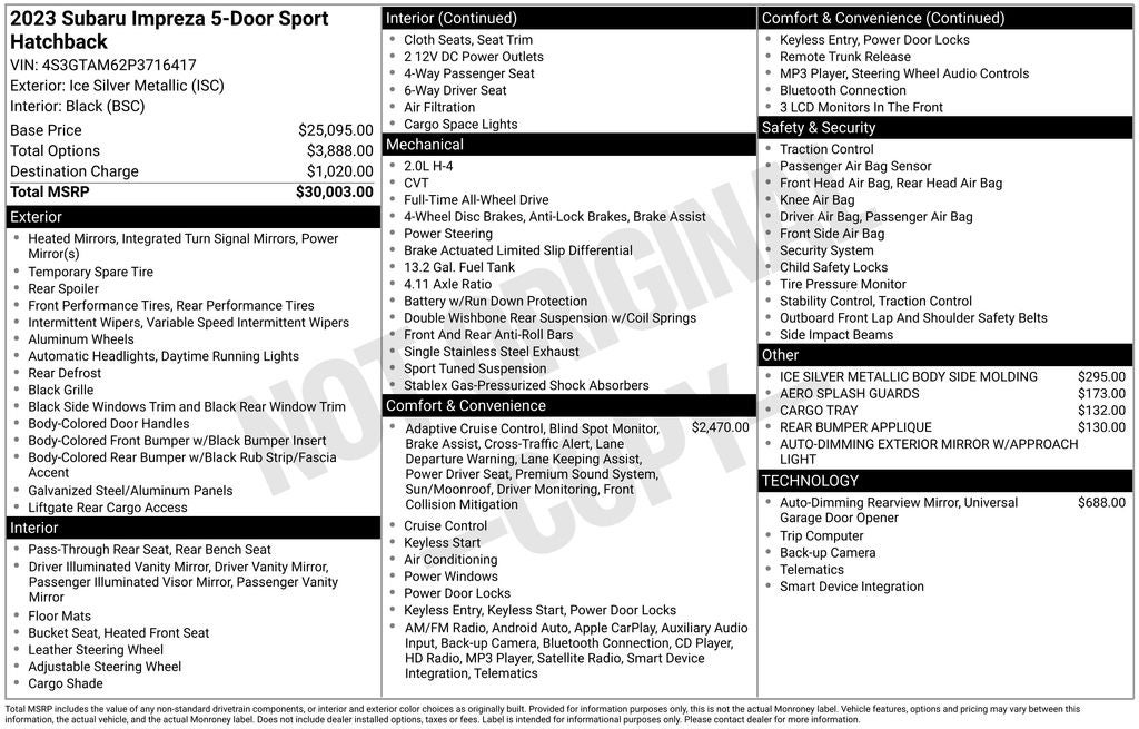 2023 Subaru Impreza Sport
