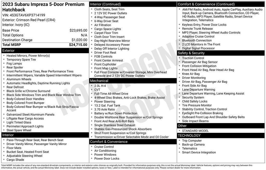 2023 Subaru Impreza Premium