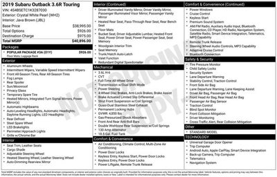 2019 Subaru Outback Touring