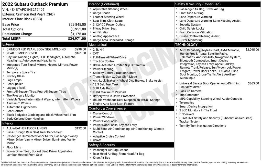 2022 Subaru Outback Premium
