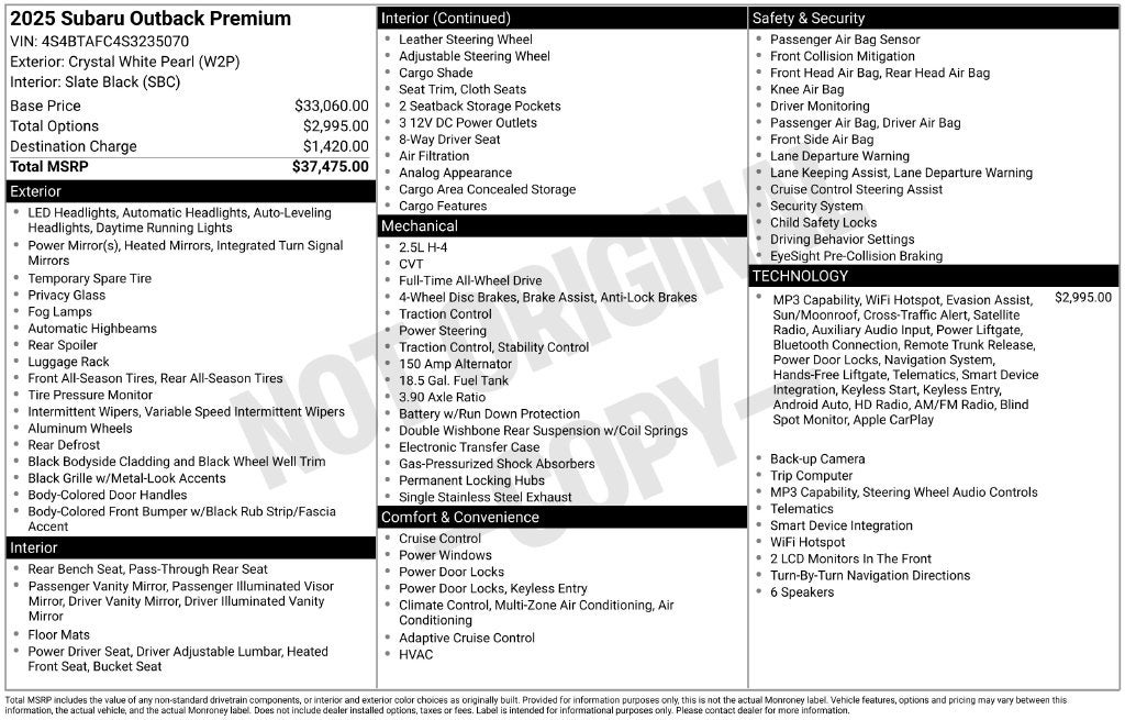 2025 Subaru Outback Premium