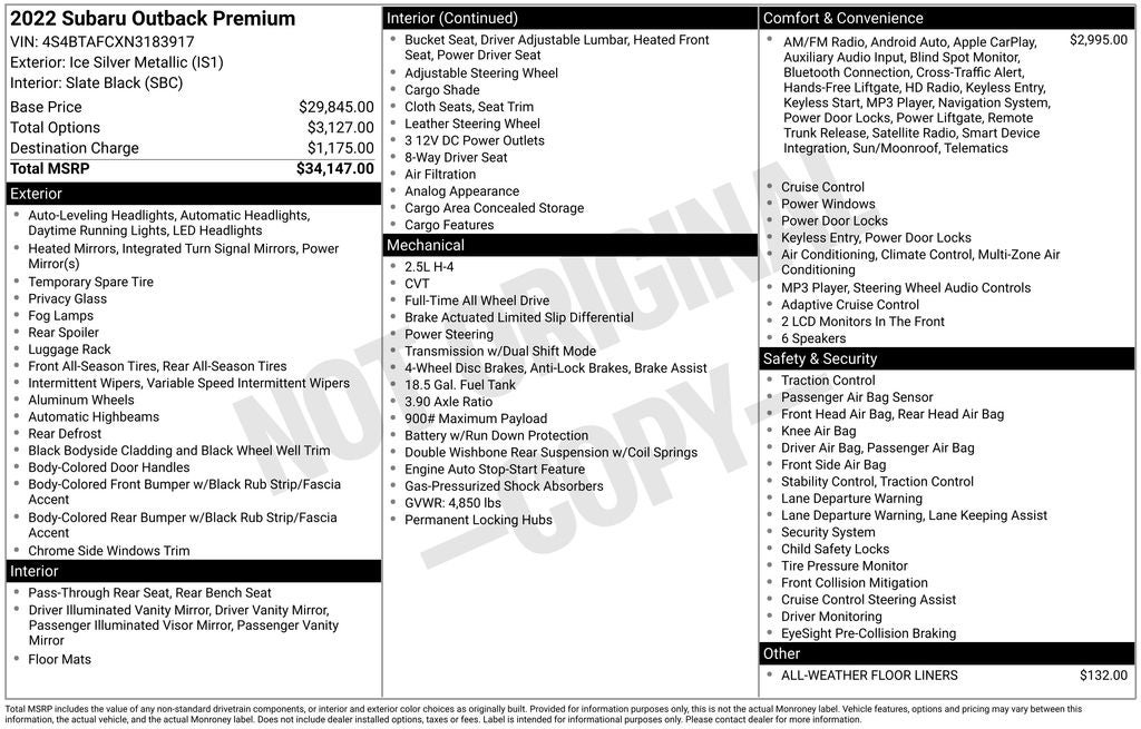 2022 Subaru Outback Premium