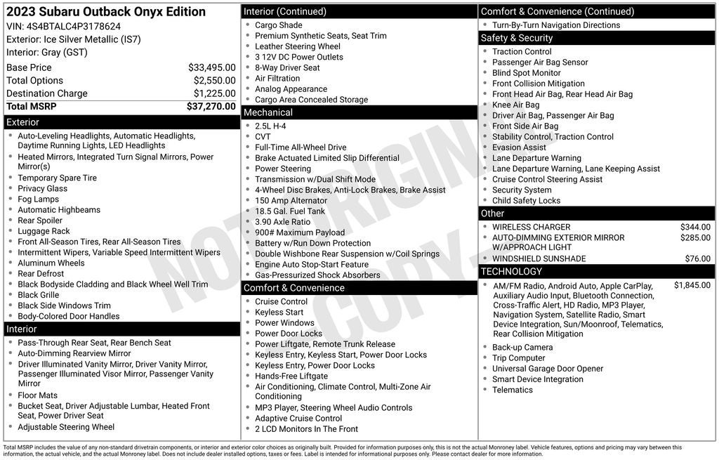 2023 Subaru Outback Onyx Edition