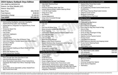 2024 Subaru Outback Onyx Edition