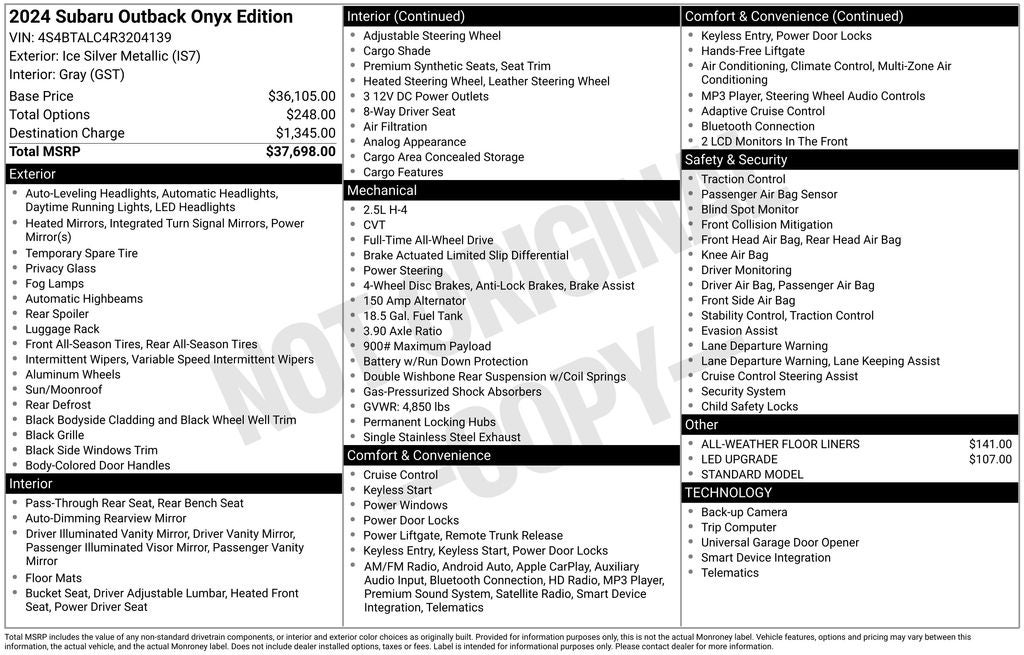 2024 Subaru Outback Onyx Edition