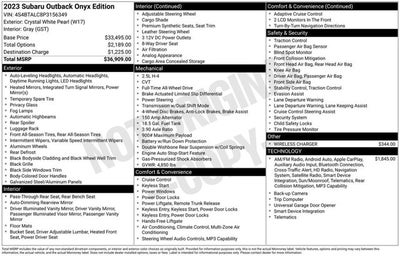 2023 Subaru Outback Onyx Edition