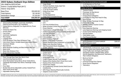 2023 Subaru Outback Onyx Edition