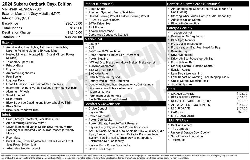 2024 Subaru Outback Onyx Edition