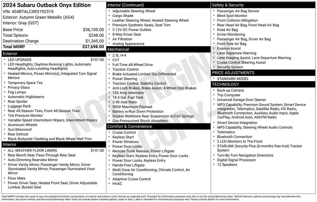 2024 Subaru Outback Onyx Edition