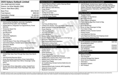 2025 Subaru Outback Limited
