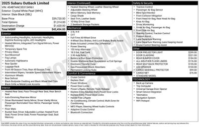 2025 Subaru Outback Limited