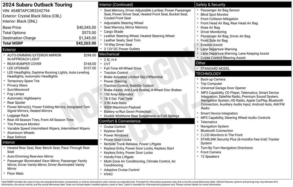 2024 Subaru Outback Touring