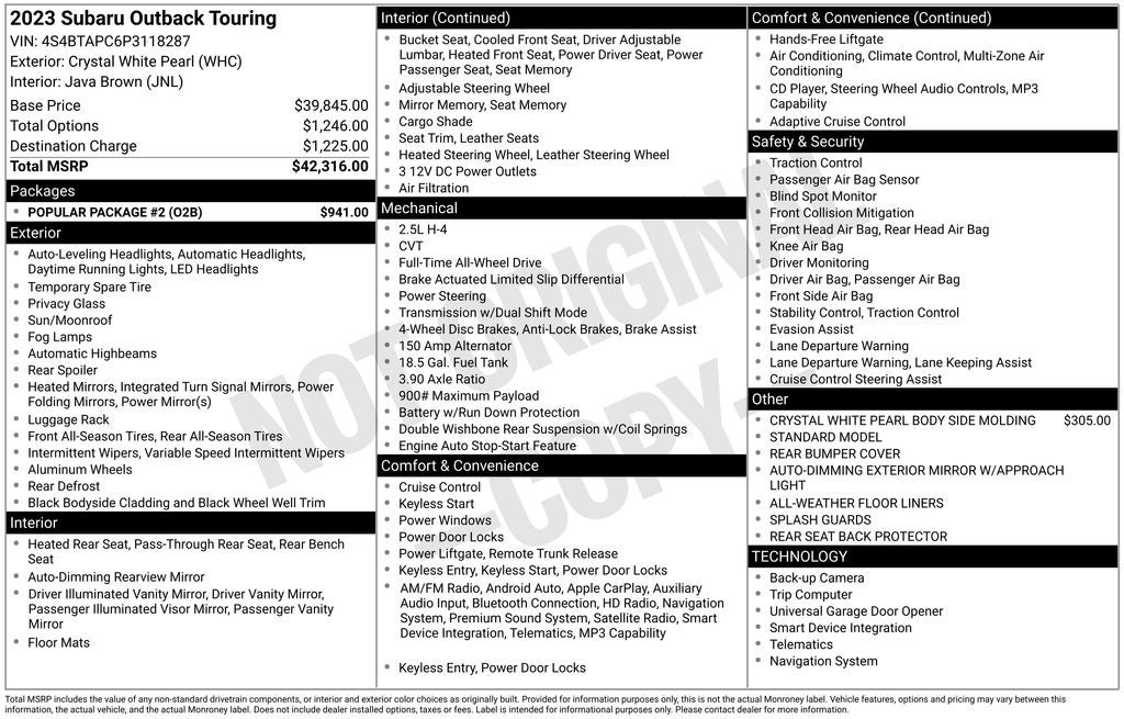 2023 Subaru Outback Touring