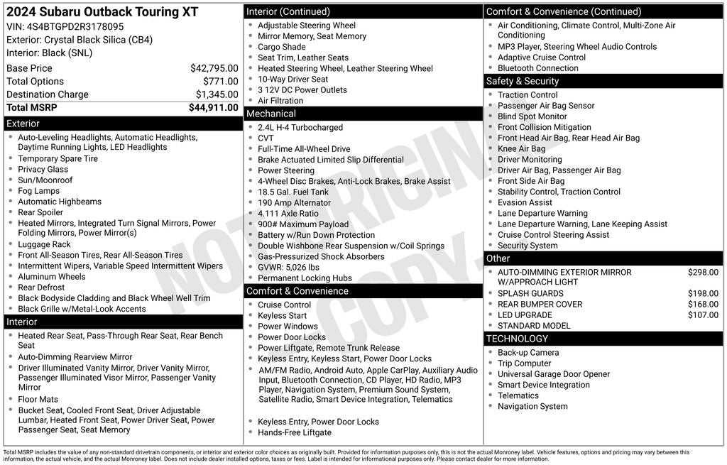 2024 Subaru Outback Touring XT