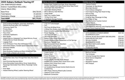 2025 Subaru Outback Touring XT
