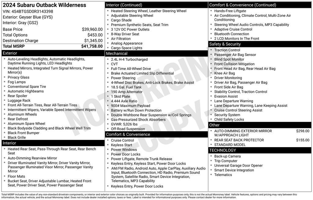 2024 Subaru Outback Wilderness