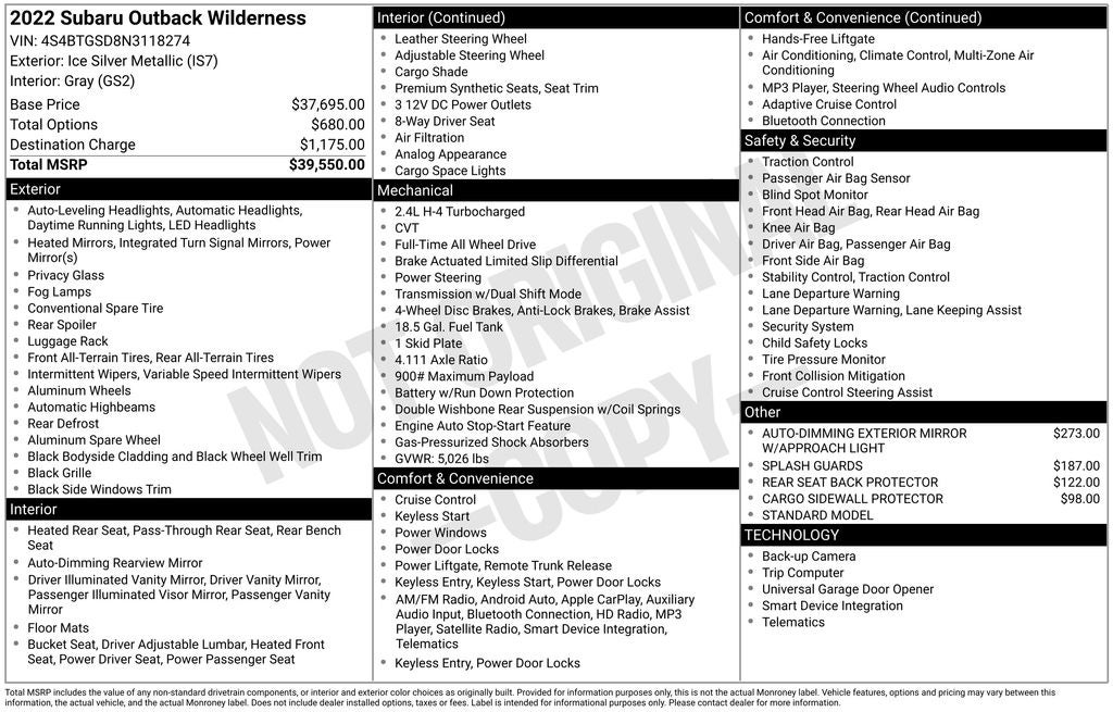 2022 Subaru Outback Wilderness