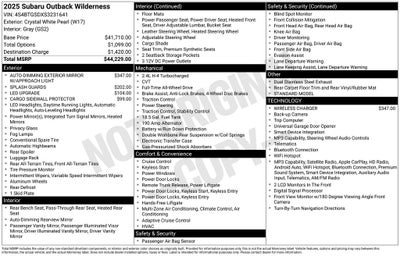 2025 Subaru Outback Wilderness