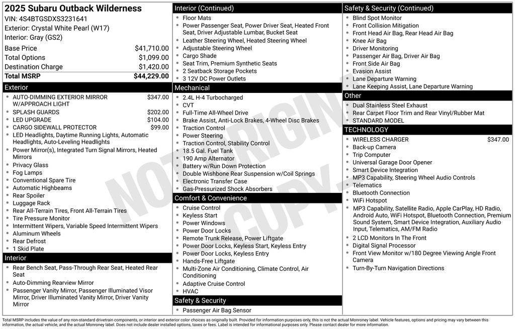 2025 Subaru Outback Wilderness