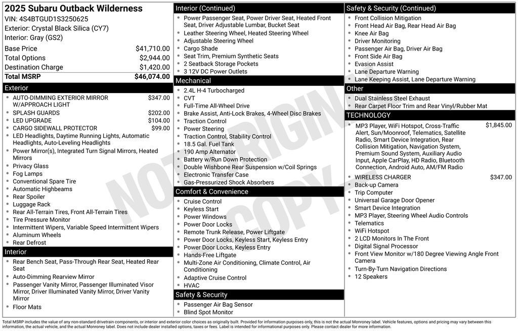 2025 Subaru Outback Wilderness
