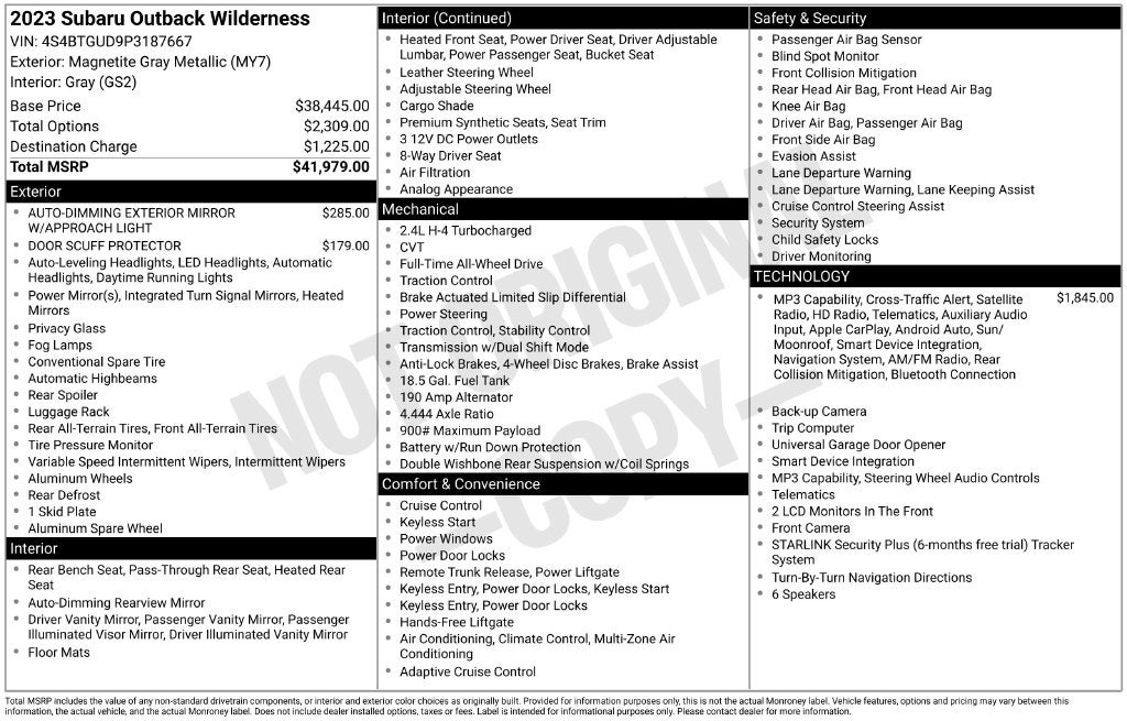 2023 Subaru Outback Wilderness
