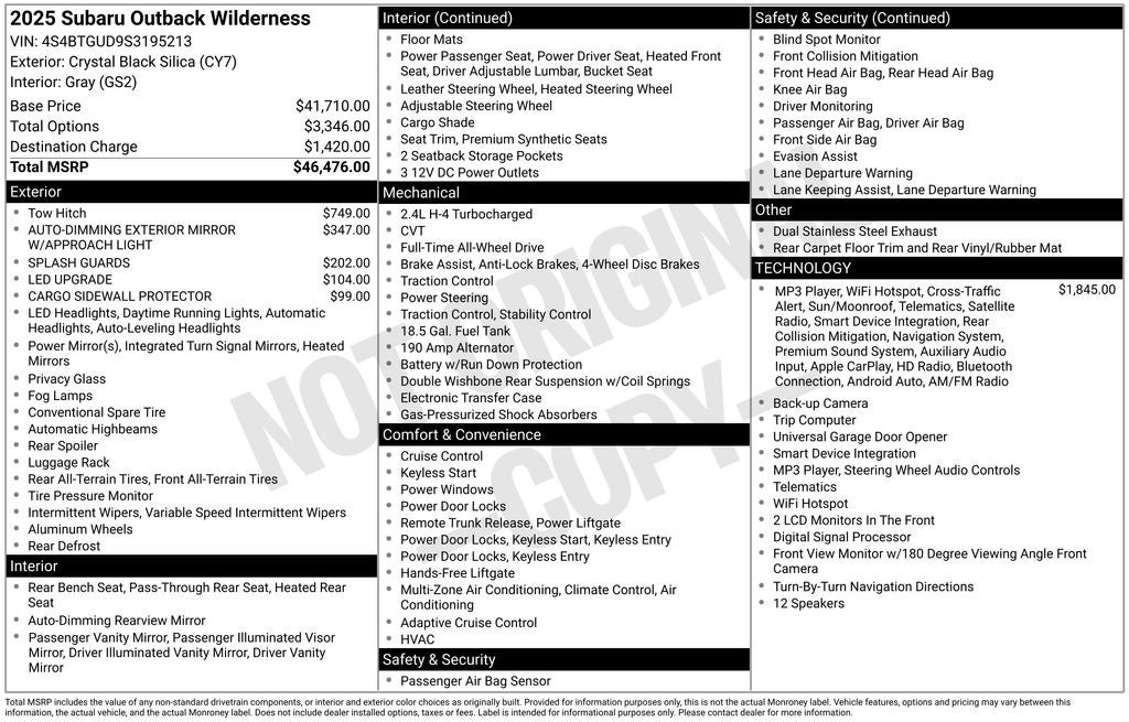 2025 Subaru Outback Wilderness