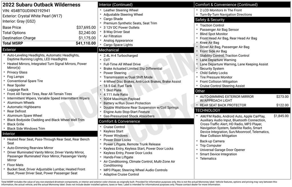 2022 Subaru Outback Wilderness